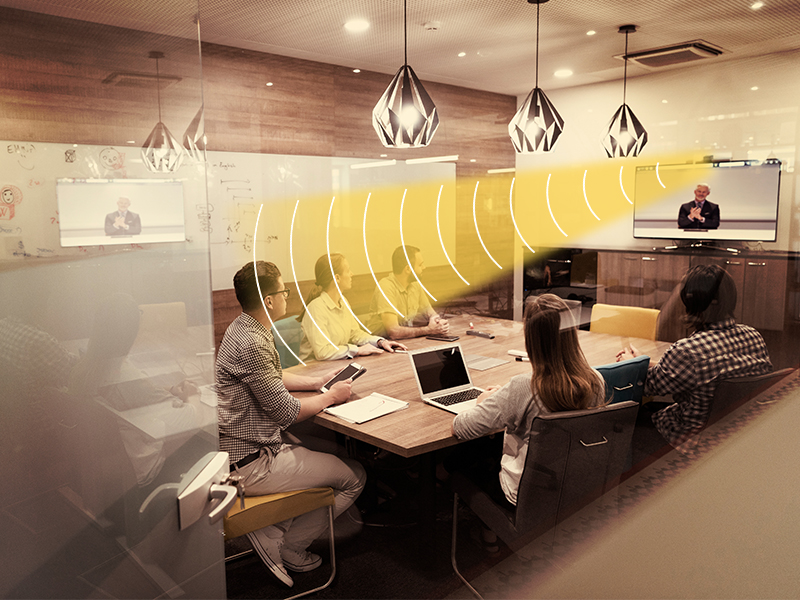 視頻會議安裝使用定向廣播系統