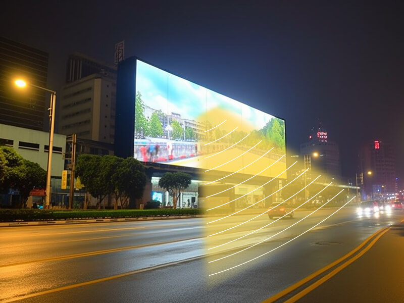 戶外廣告大屏定向發(fā)聲示意圖