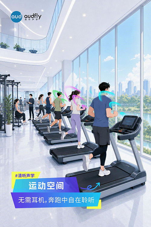 清聽聲學定向發(fā)聲技術(shù)應用于健身房跑步機,打造無需耳機的專屬音頻體驗