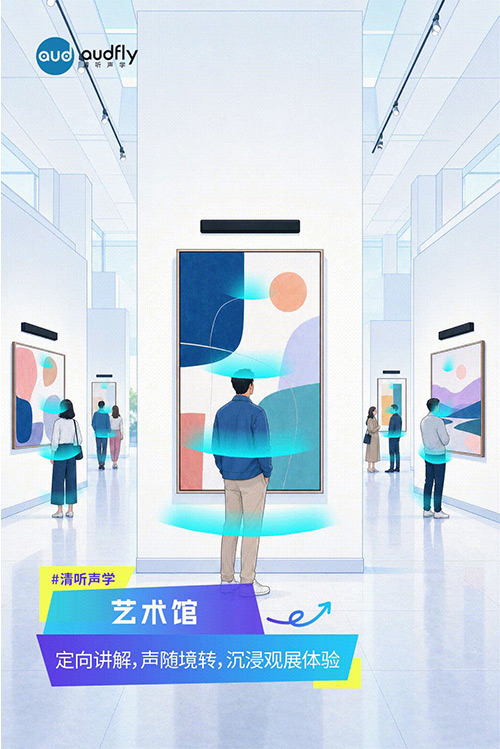 清聽聲學定向發(fā)聲技術(shù)應用于博物館和藝術(shù)館展品講解,實現(xiàn)走到哪聽到哪的沉浸式觀展體驗