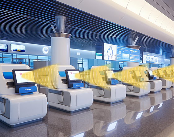 自助終端機(jī)定向音箱提供針對(duì)性語音指導(dǎo)，增強(qiáng)交互體驗(yàn)，維護(hù)安靜秩序。